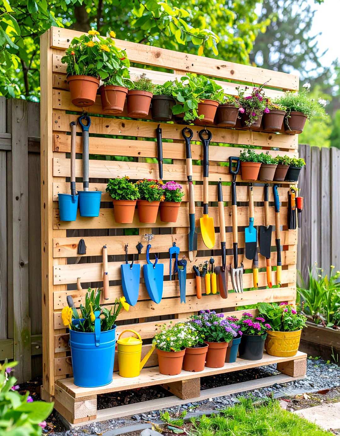 Pallet Garden Tool Storage Organizer - 20 Pallet Garden Ideas