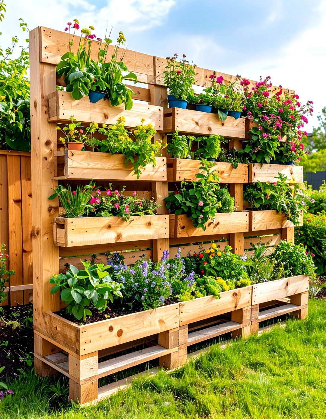 Pallet Privacy Screen Planter - 20 Pallet Garden Ideas