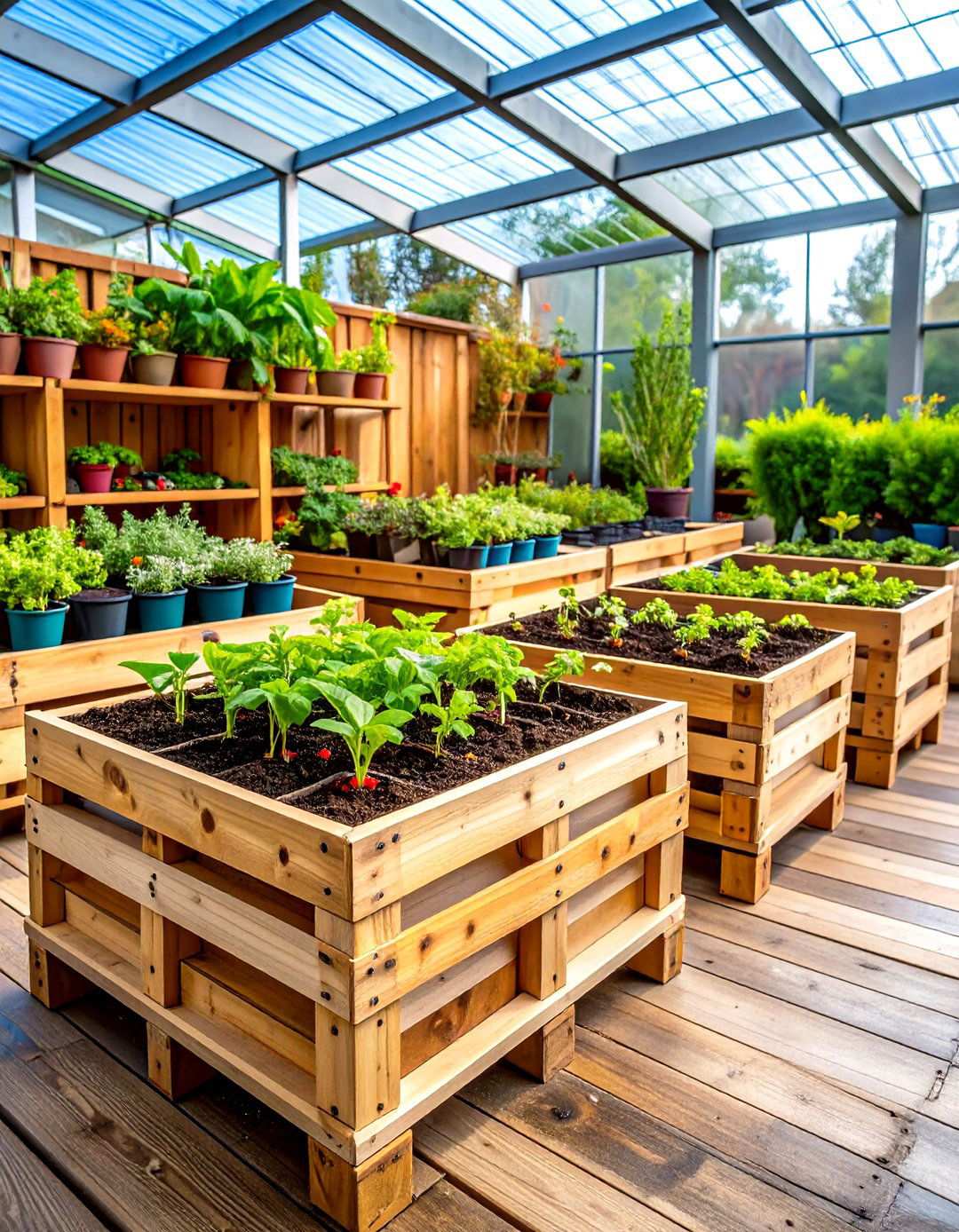 Pallet Seed Starting Nursery - 20 Pallet Garden Ideas