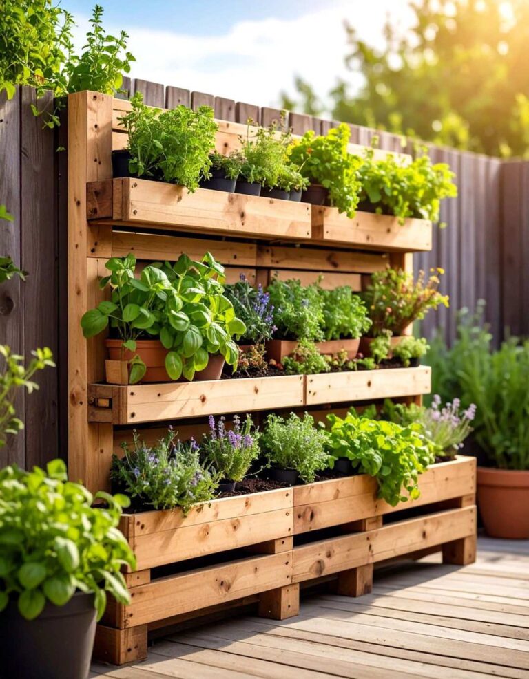 Pallet Vertical Herb Garden Wall Display - 20 Herb Garden Ideas
