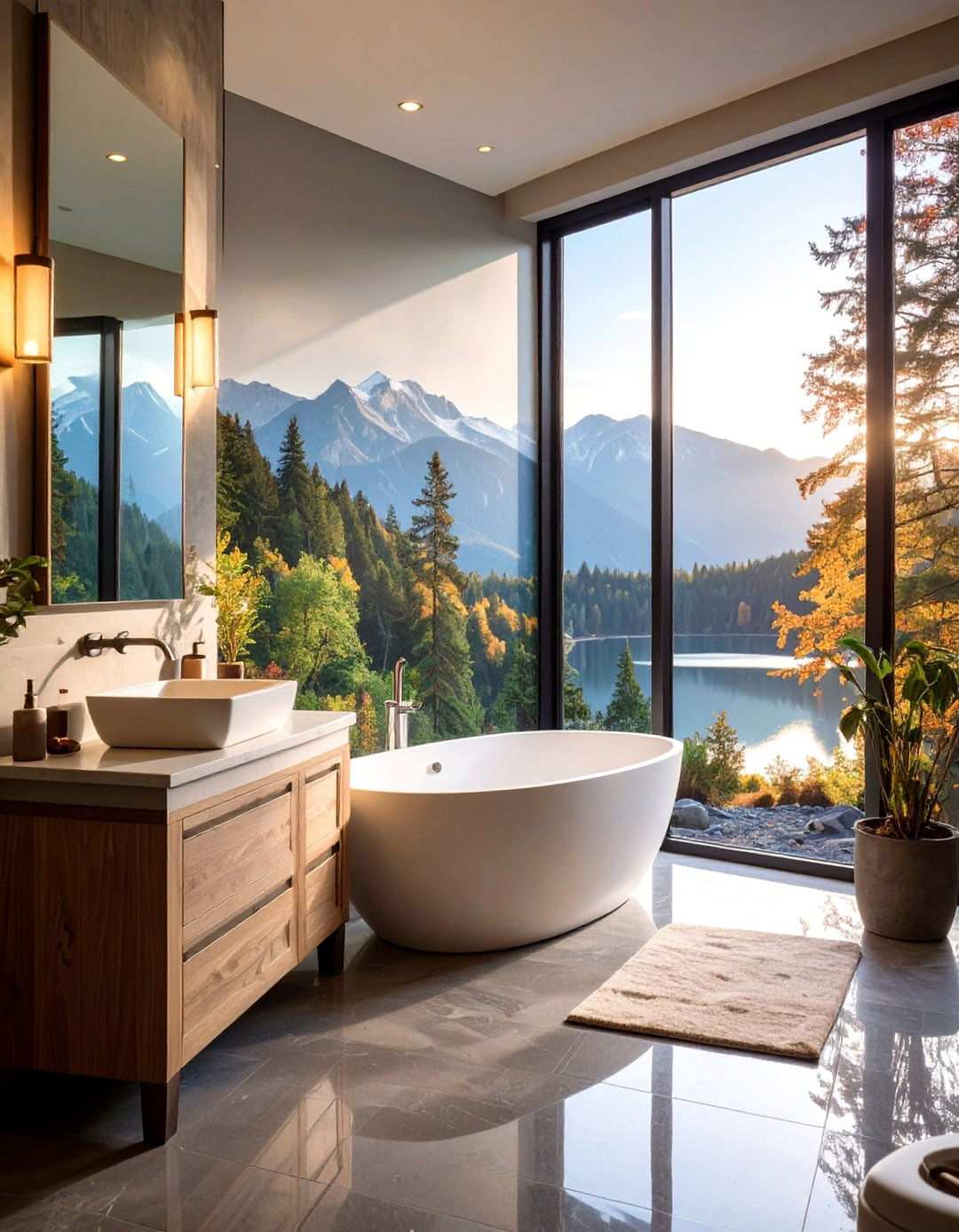 Panoramic Mural Escape Wallpaper - 20 Bathroom Wallpaper Ideas