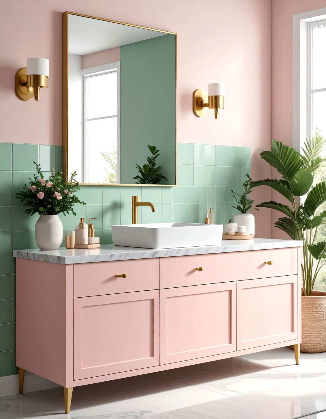 Pastel Bathroom Sophistication - 20 Aesthetic Bathroom Ideas