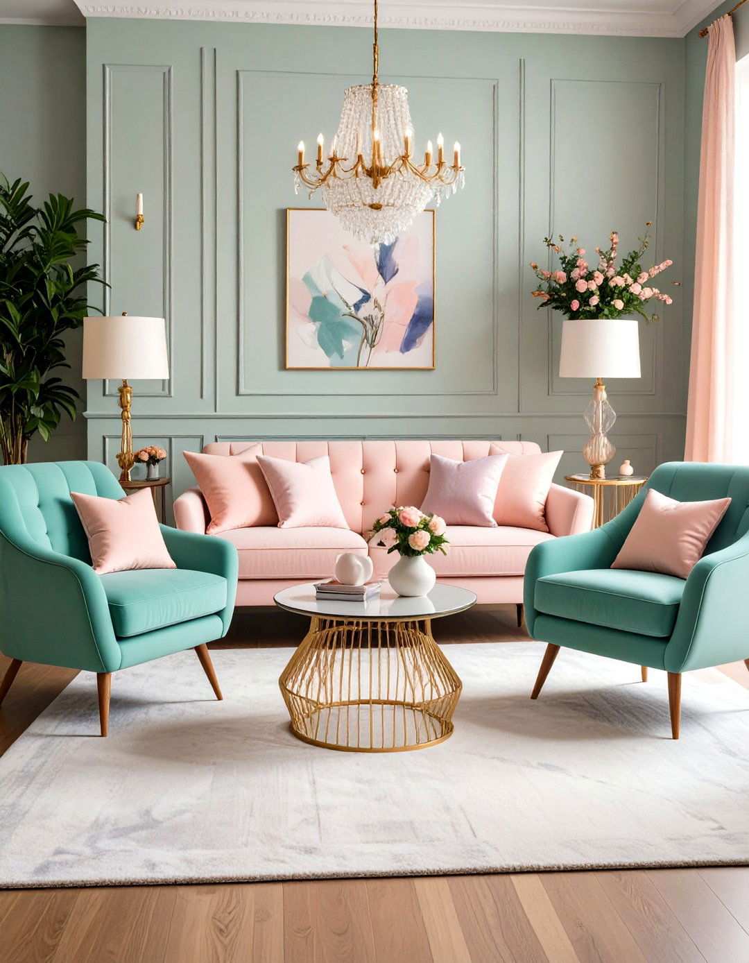 Pastel Living Room with Soft Color Palette - 20 1980s Living Room  Ideas