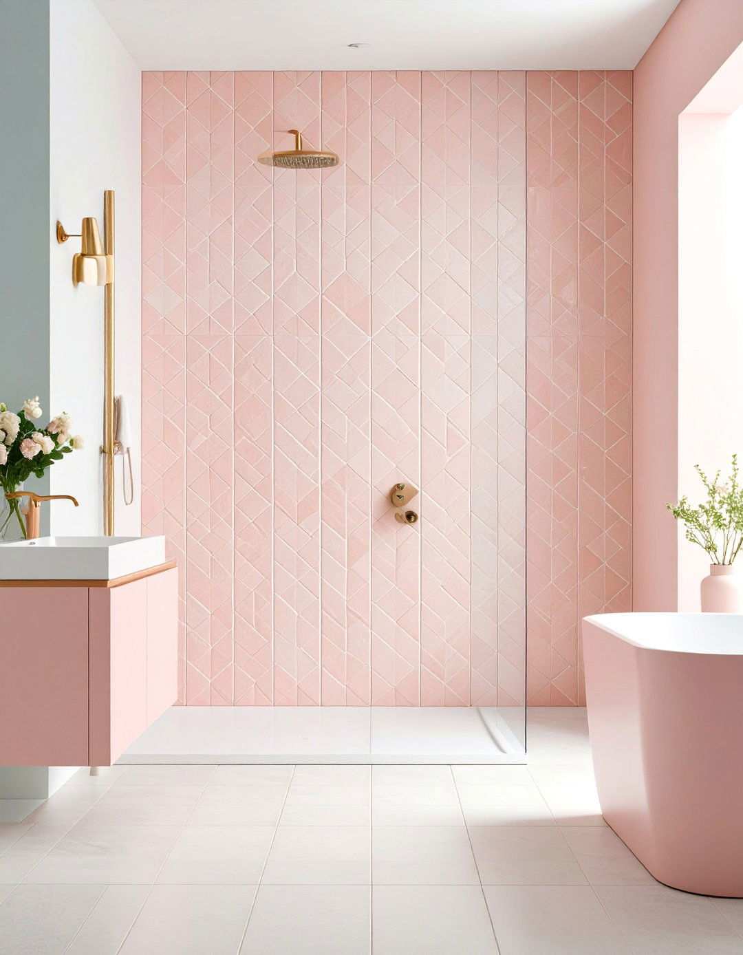 Pastel Zellige Tiles Provide Handcrafted Sparkle - 20 Bathroom Tile Ideas