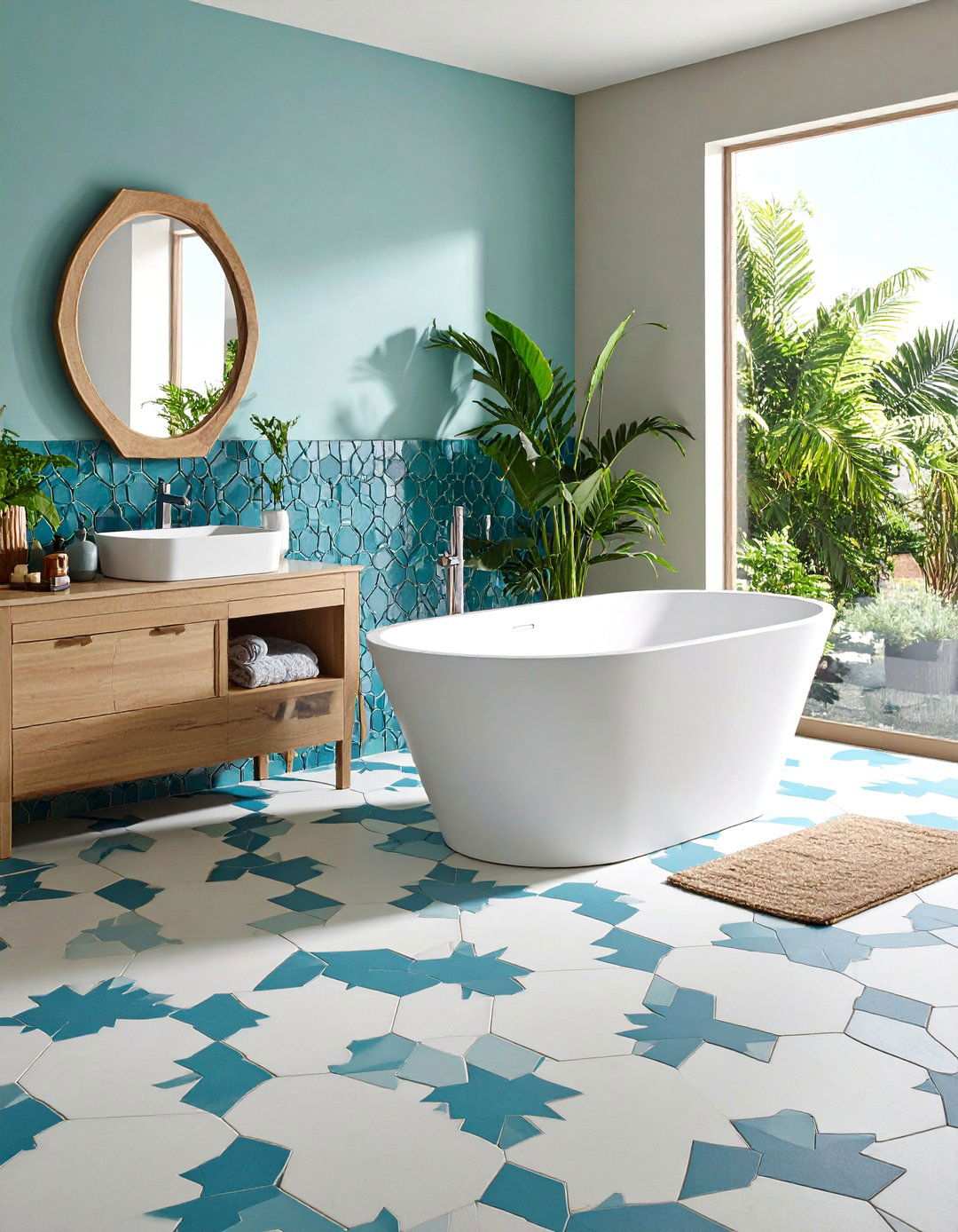 Patterned Floor Tiles Bathroom Decor Anchor - 20 Bathroom Decor Ideas