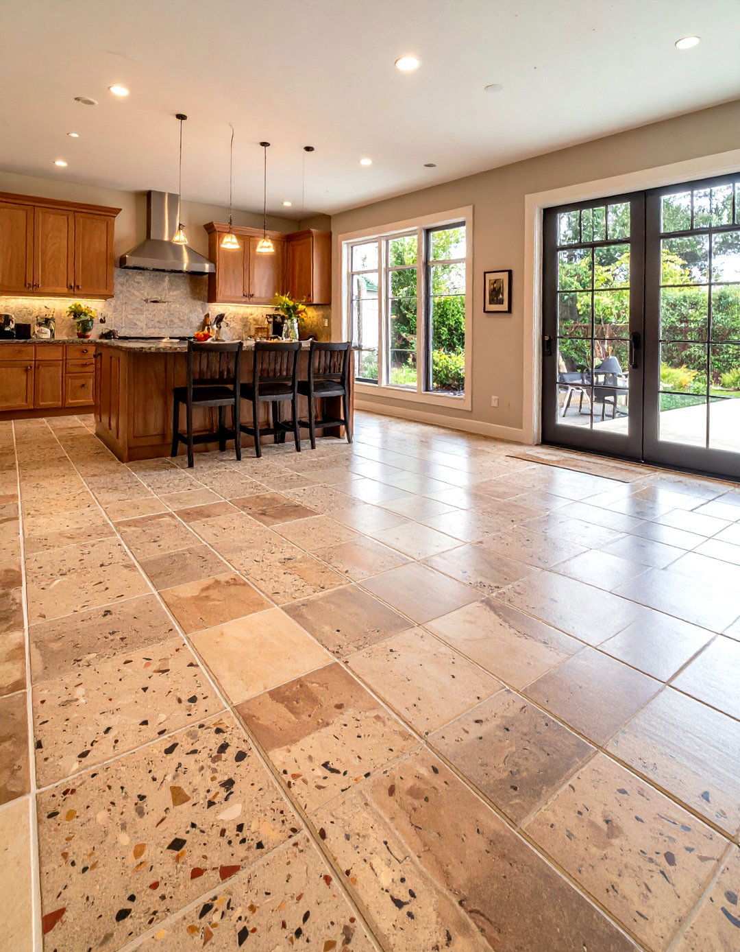 Patterned Linoleum Floor Show Kitchen - 20 70s Kitchen Ideas