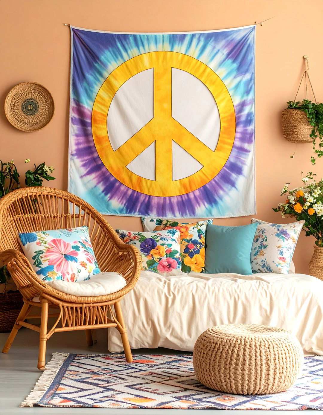 Peace Sign s Bedroom Symbolism - 20 60s Bedroom Ideas