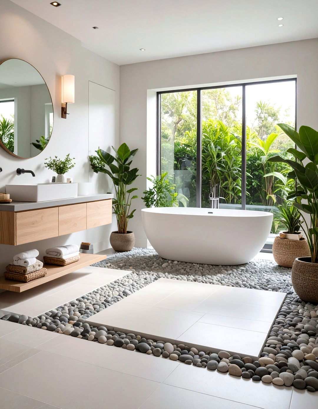 Pebble Mosaic Floor Tile Spa Feel - 20 Bathroom Mosaic Floor Tile Ideas