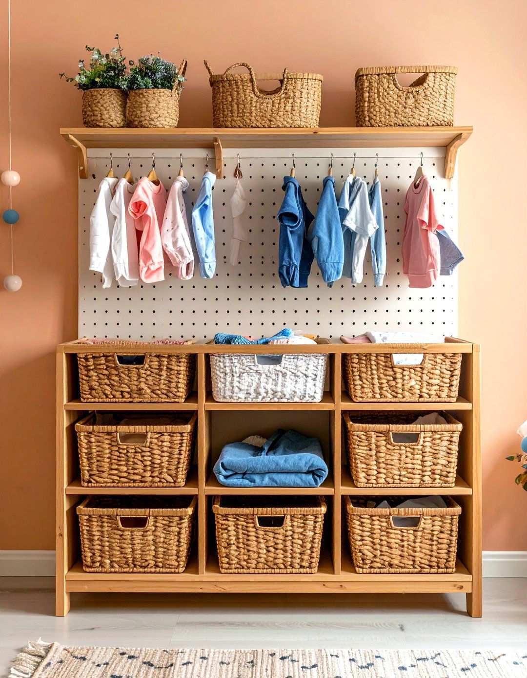 Pegboard Organization Baby Room Command Center - 20 Baby Room Ideas