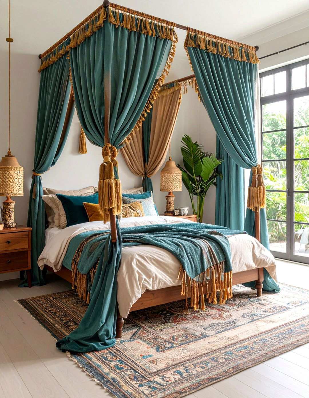 Personality Packed Trimmed Curtains - 20 Bedroom Curtain Ideas