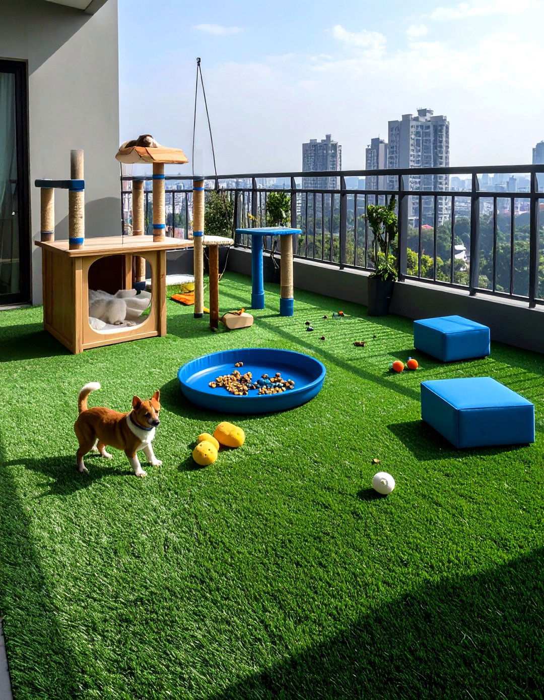 Pet Friendly Artificial Grass Play Area - 20 Artificial Grass Balcony Design