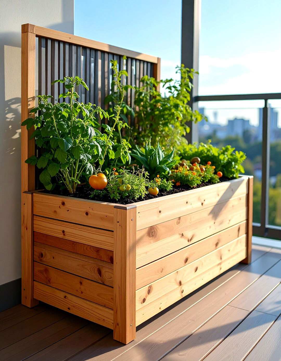 Planter Box Balcony Trellis Integration - 20 Balcony Trellis Ideas