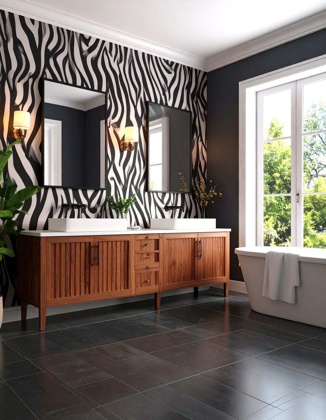 Playful Mini Motif Wallpaper for Compact Baths - 20 Bathroom Wallpaper Ideas