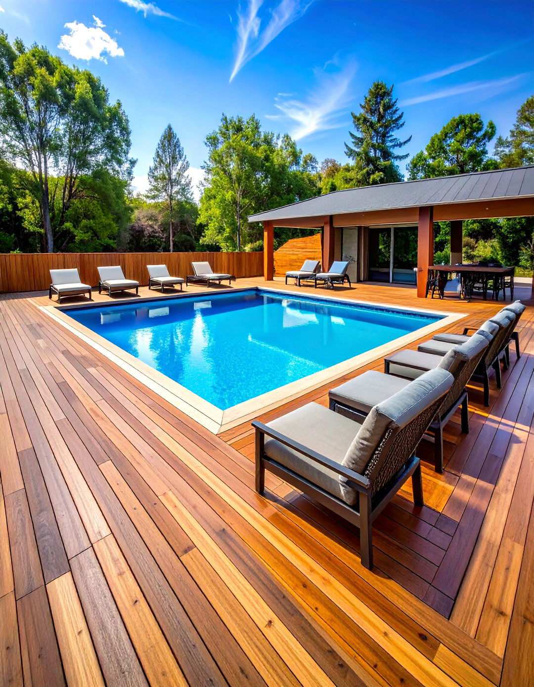 Pool Deck with Seamless Integration - 20 Backyard Deck Ideas