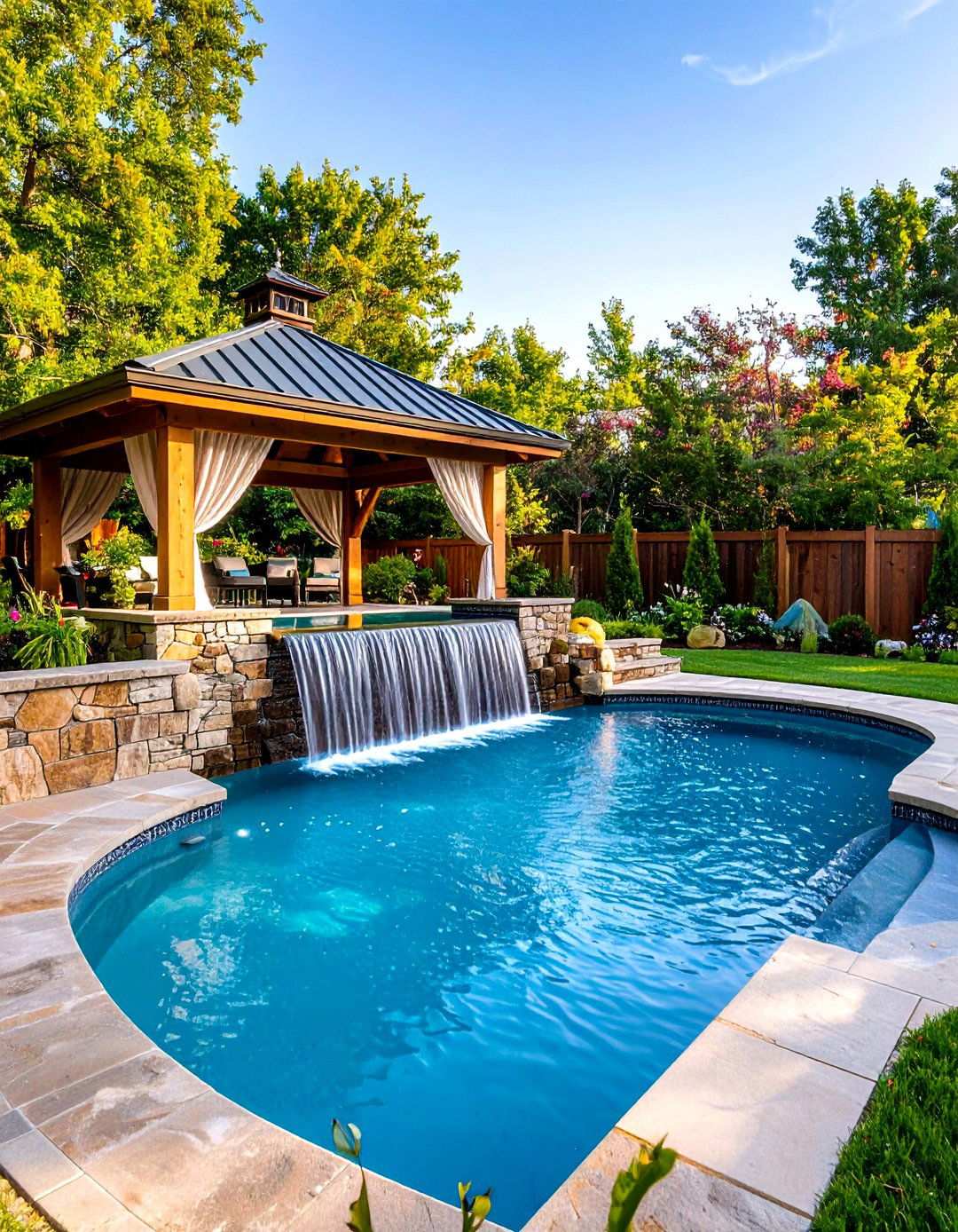 Pool Water Features and Fountains - 20 Backyard Pool Ideas