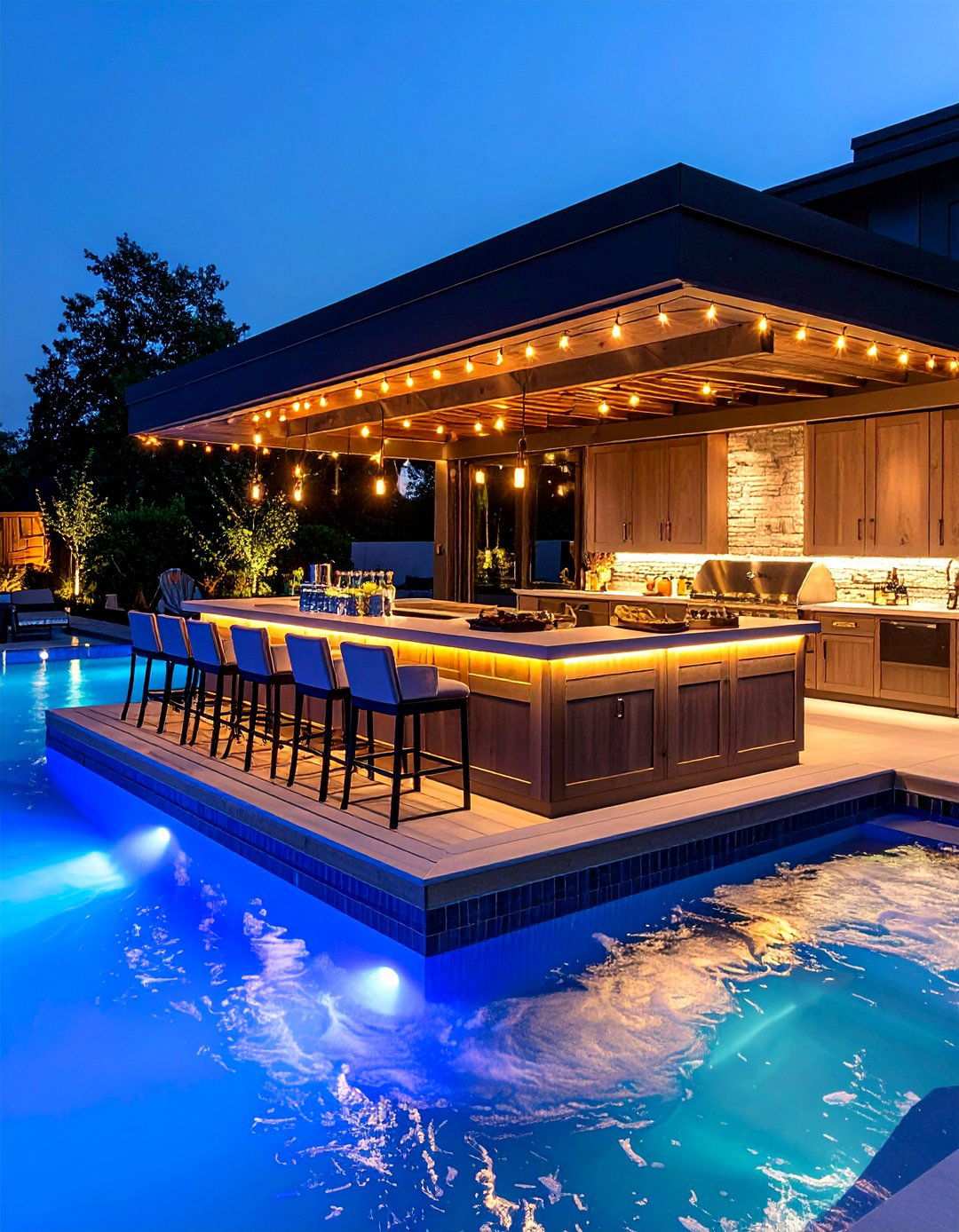 Poolside Swim Up Bar BBQ Island - 20 Bbq Island Ideas