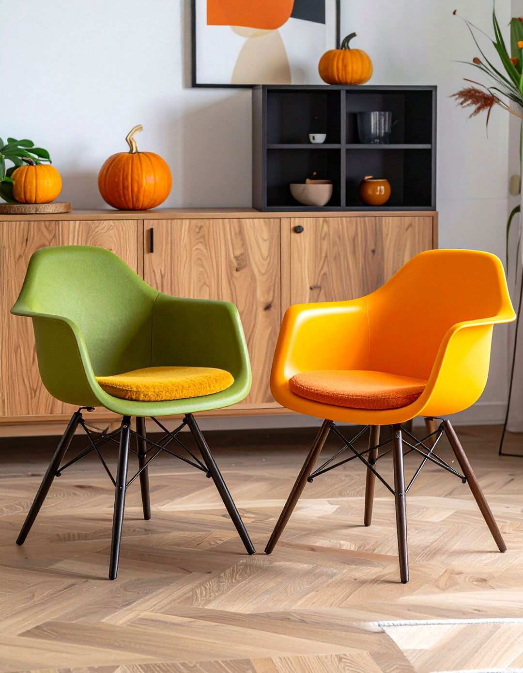 Pop Color Fiberglass Shell Chairs - 20 1950s Living Room Ideas