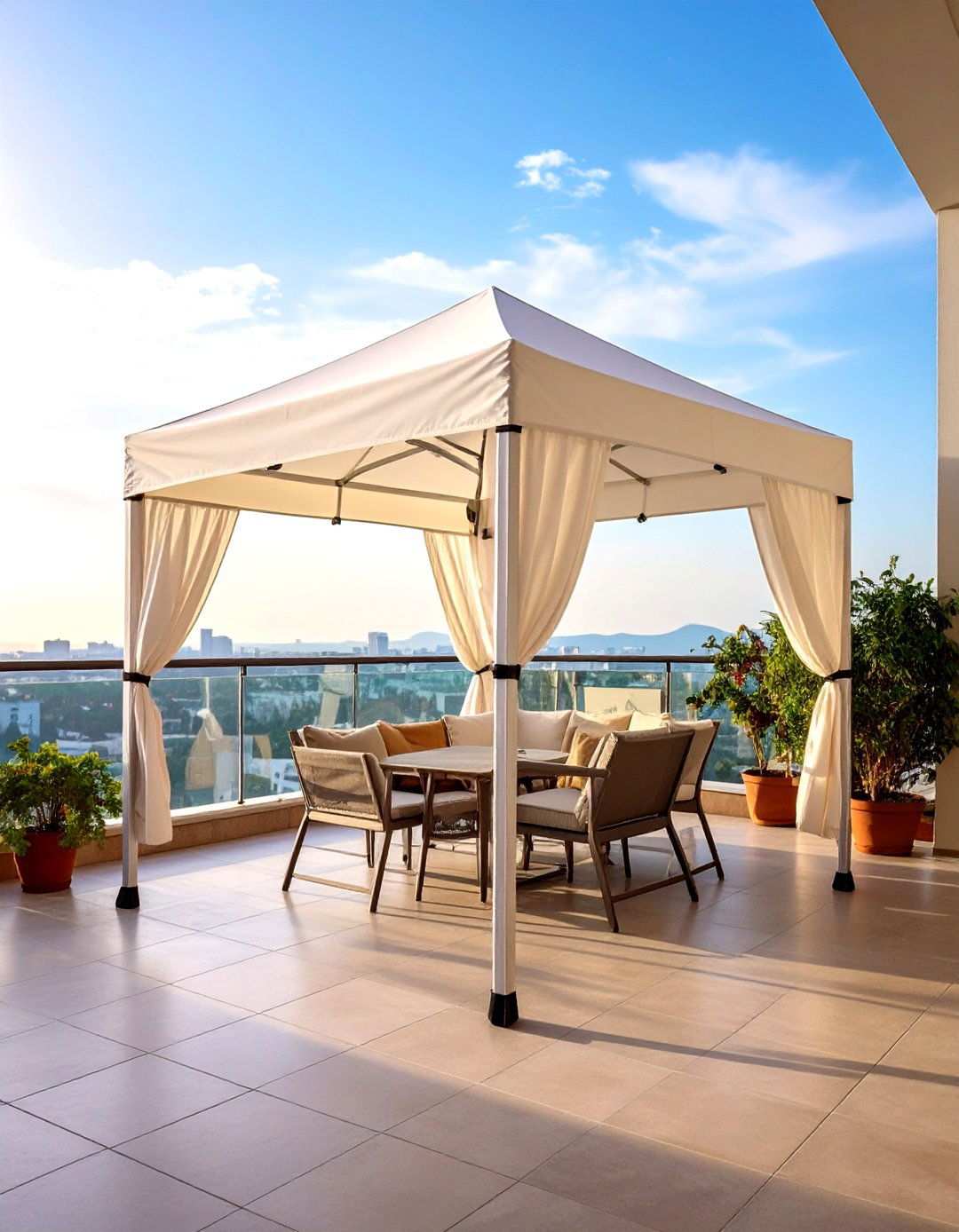 Pop Up Canopies for Portable Balcony Protection - 20 Balcony Shade Ideas