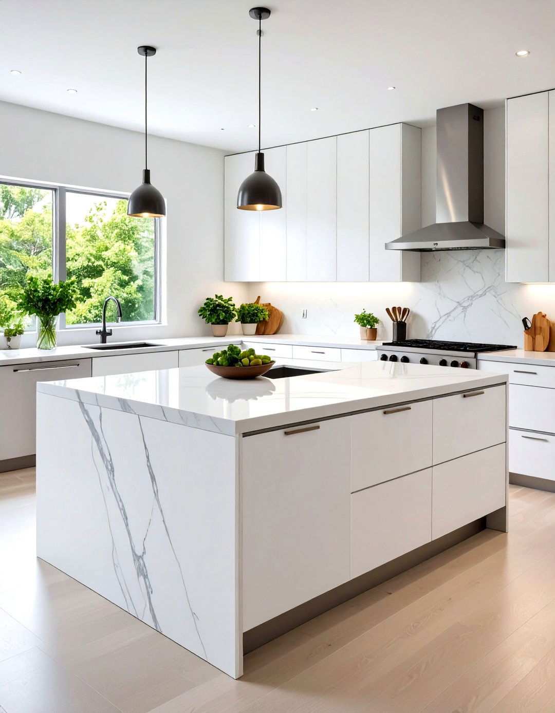Porcelain Countertops for Indestructible Elegance - 20 Black and White Kitchen Ideas
