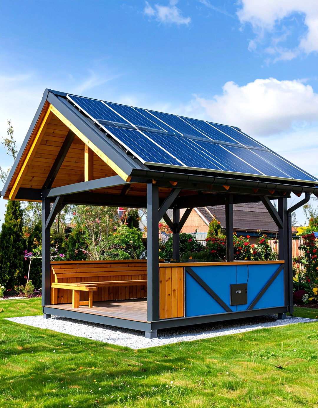 Power Generating Solar Roof Gazebo - 20 Backyard Gazebo Ideas