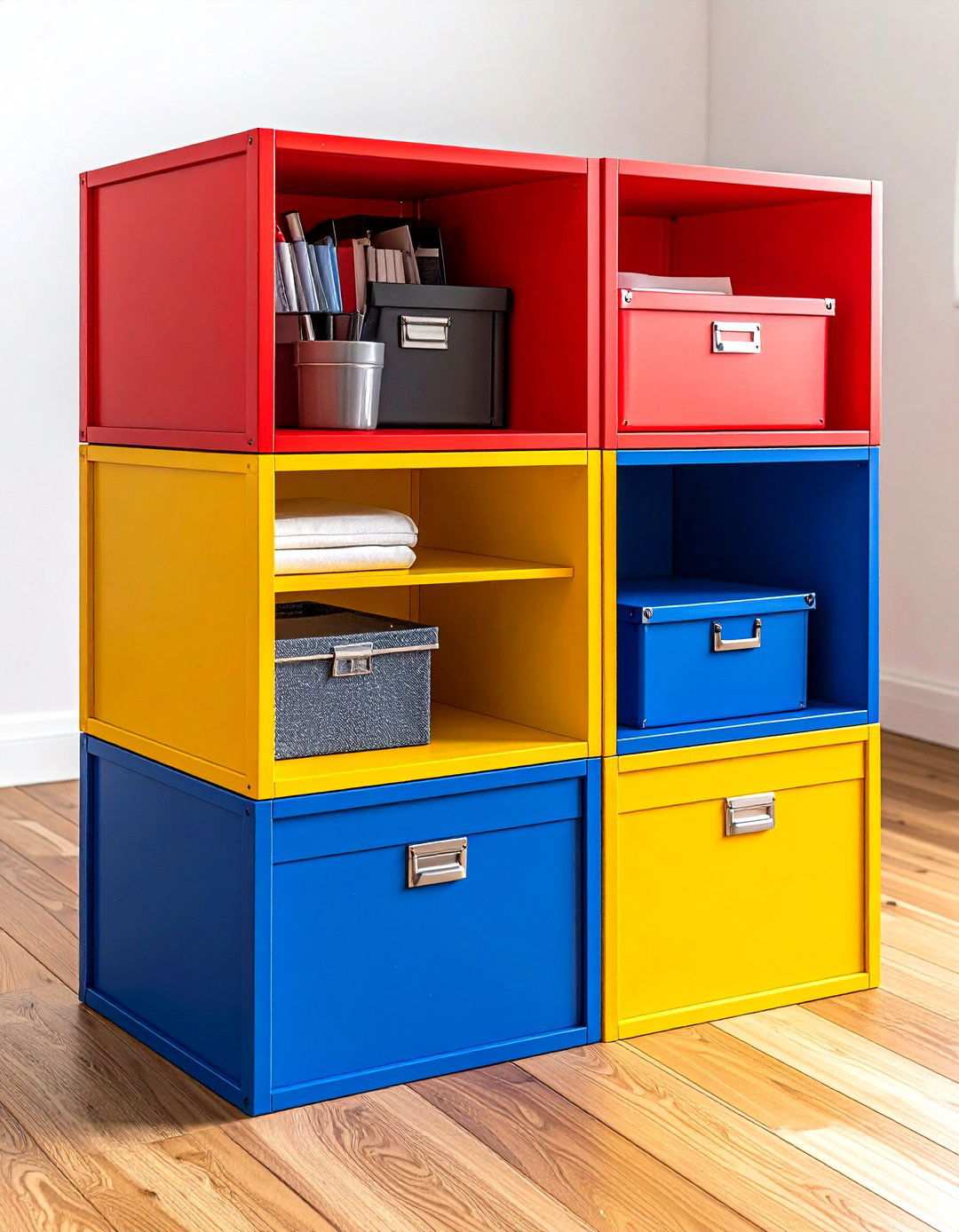 Primary Color Storage Cubes - 20 90s Bedroom Decor Ideas