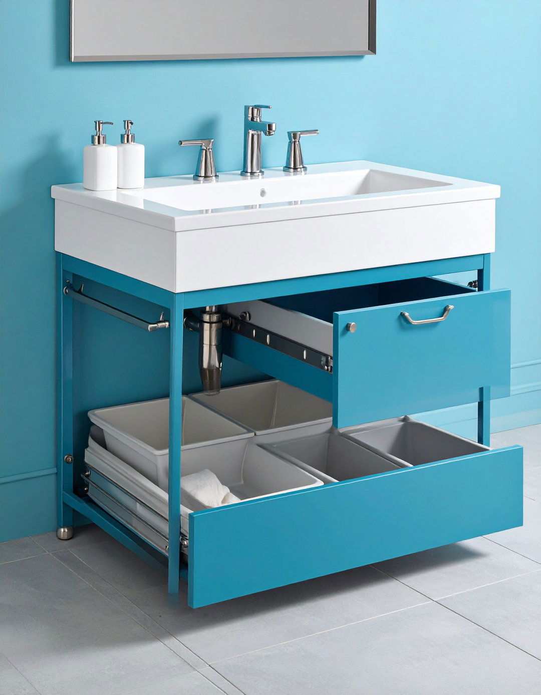 Pull Out Under Sink Bathroom Organization - 20 Bathroom Organization Ideas