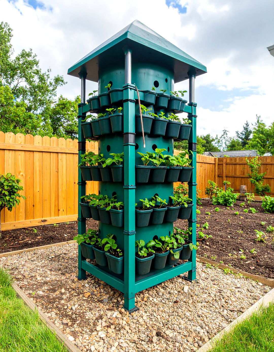 PVC Pipe Tower - 20 Strawberry Planter Ideas