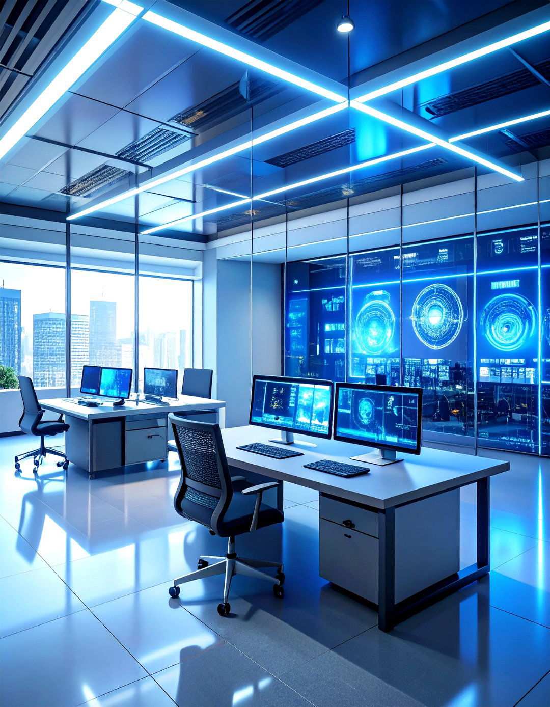 Quantum Encrypted Smart Offices with Neural Interface Workstations - 20 2100s Room Ideas