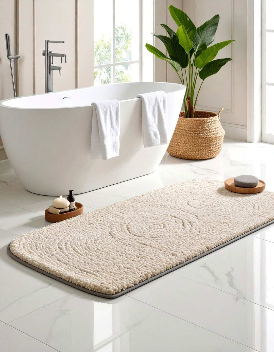 Quick Dry Diatomaceous Earth Stone Rug - 20 Bathroom Rug Ideas