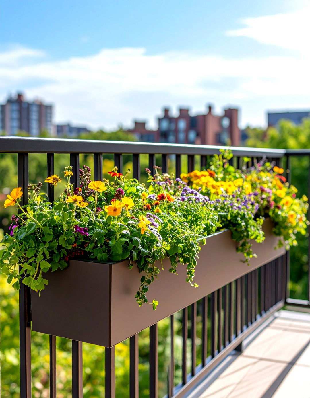 Railing Planter Systems for Space Saving Gardens - 20 Balcony Ideas
