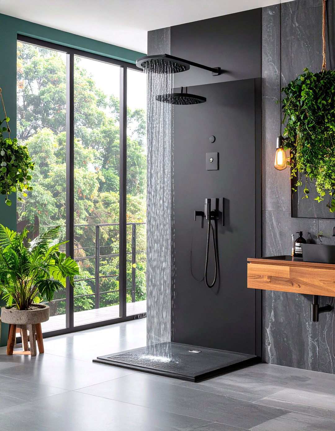 Rainfall Retreat Spa Showers in Matte Black - 20 Bathroom With Black Fixtures