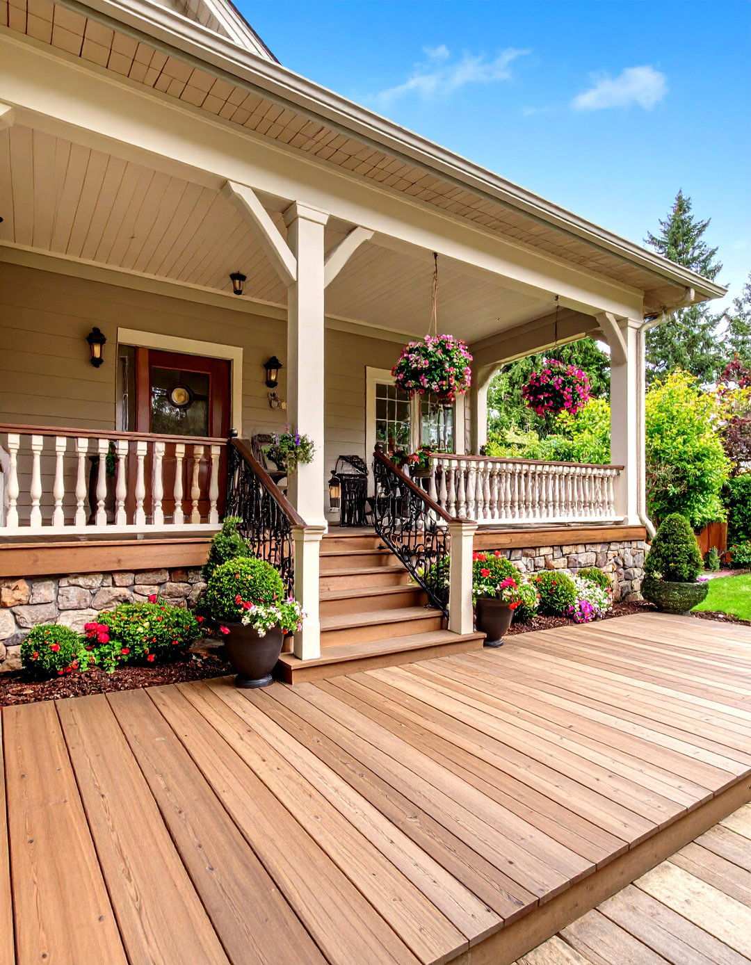Raised Barndominium Front Porch with Dramatic Elevation - 20 Barndominium Front Porch Ideas