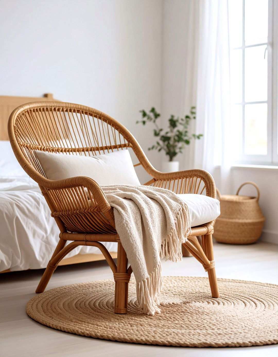 Rattan Lounge Bedroom Chair for Organic Ease - 20 Bedroom Chair Ideas