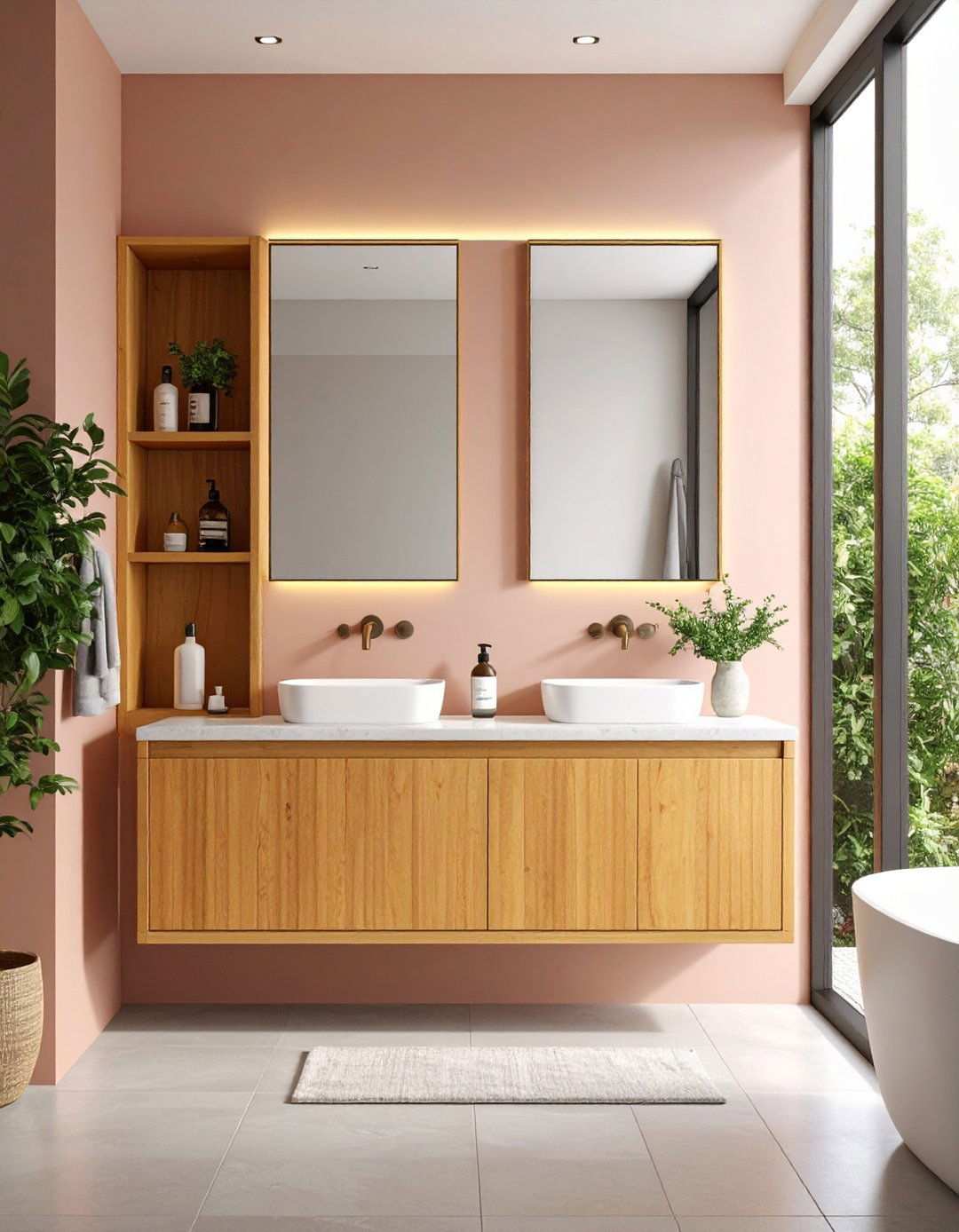 Recessed Niche Cabinet Hides Clutter - 20 Bathroom Furniture Ideas