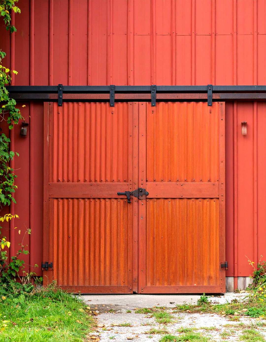 Reclaimed Metal Barn Door Art Piece - 20 Barn Door Ideas