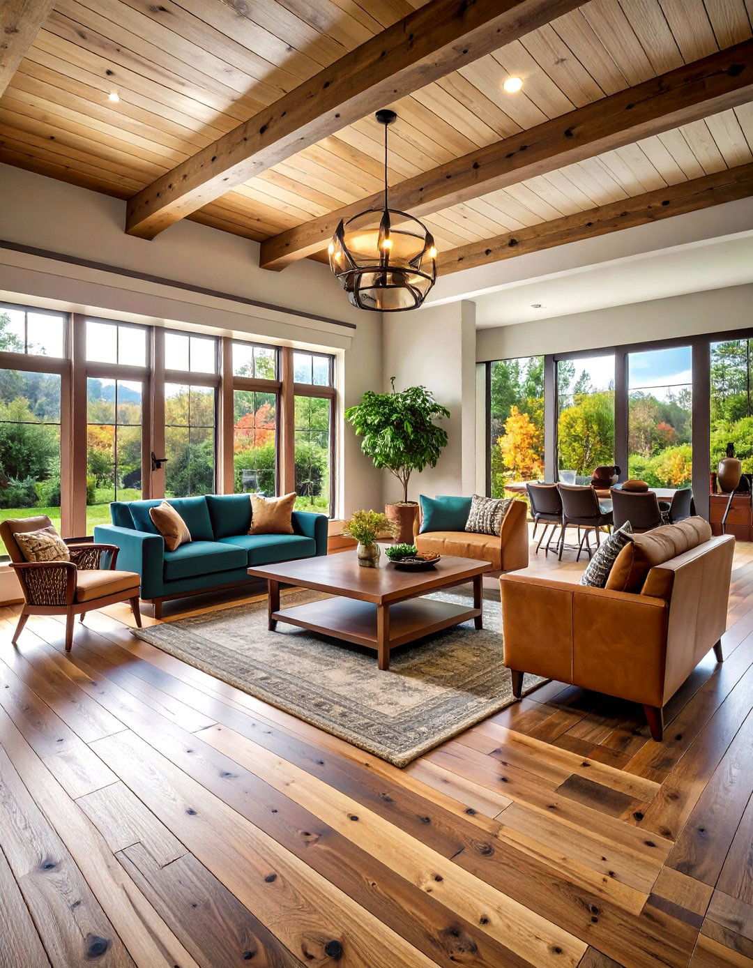 Reclaimed Wood Basement Floor Rustic Character - 20 Basement Floor Ideas