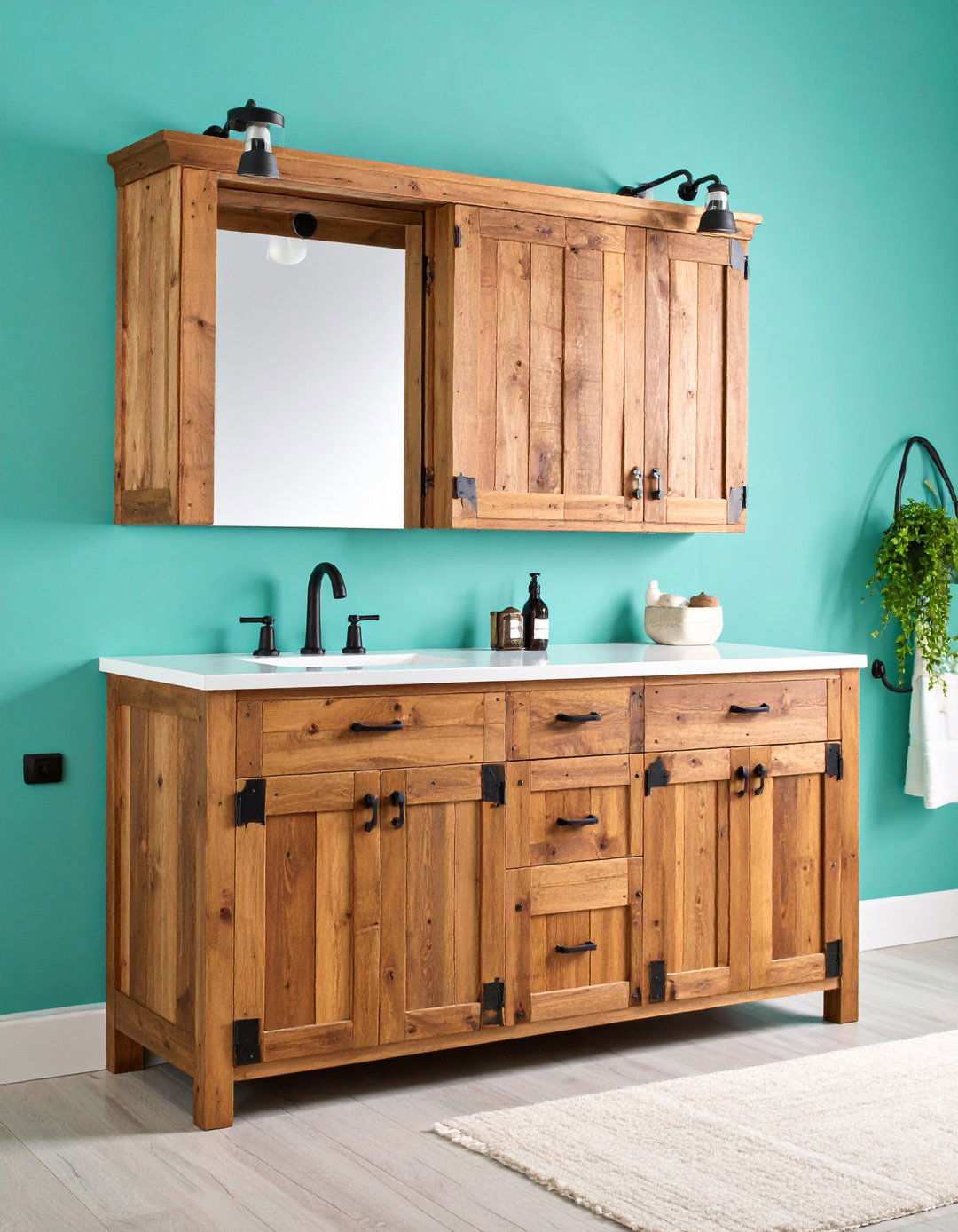 Reclaimed Wood Bathroom Cabinet for Eco Warmth - 20 Bathroom Cabinet Ideas