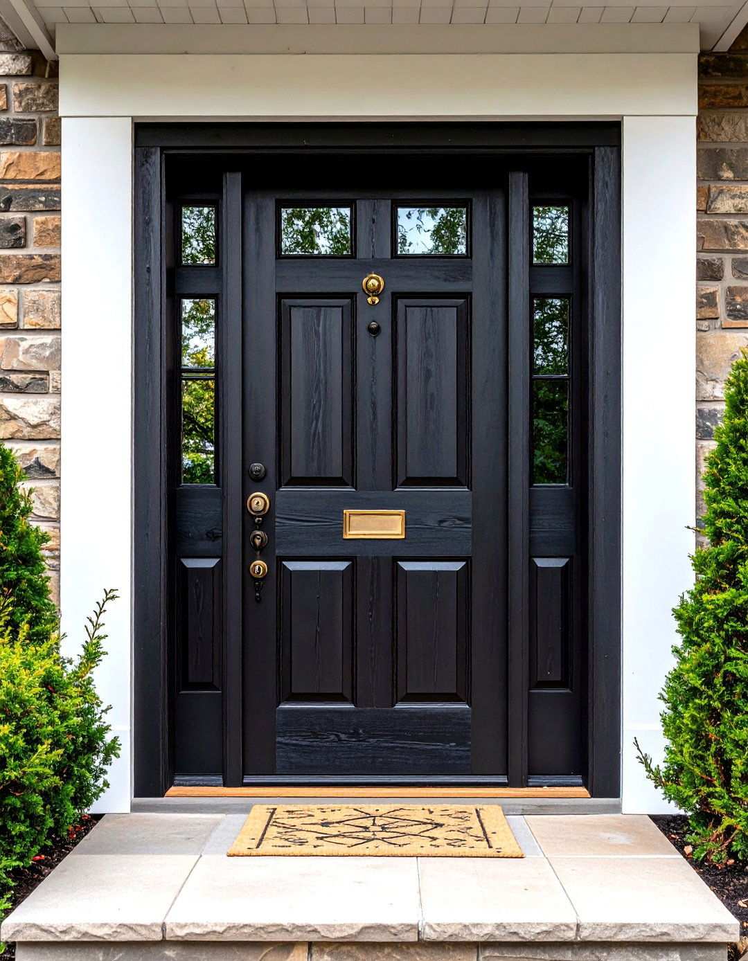 Reclaimed Wood Door Painted Black for Sustainability - 20 Black Front Door Ideas