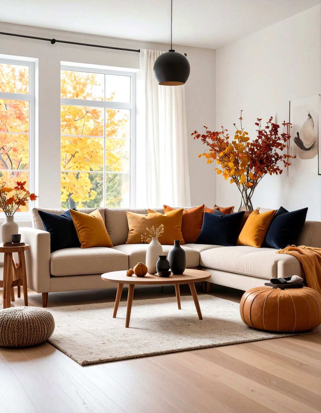 Refresh Easily with Seasonal Swaps - 20 Black and Beige Living Room Ideas