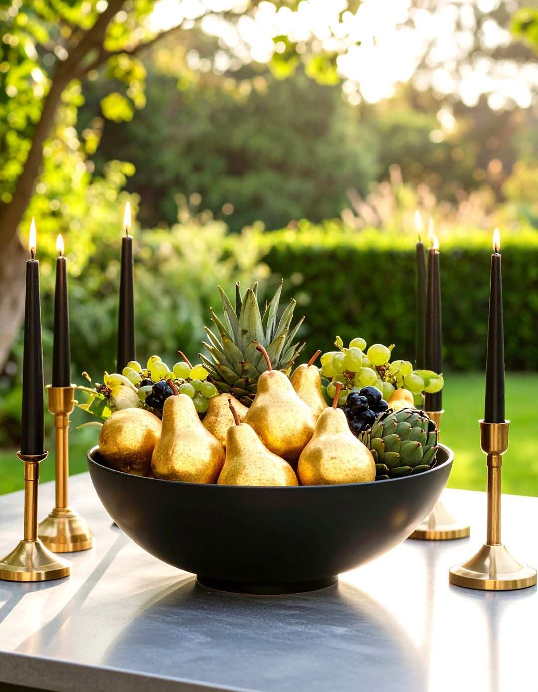 Rococo Gilded Fruit Bowl Centerpiece - 20 Black and Gold Centerpiece Ideas