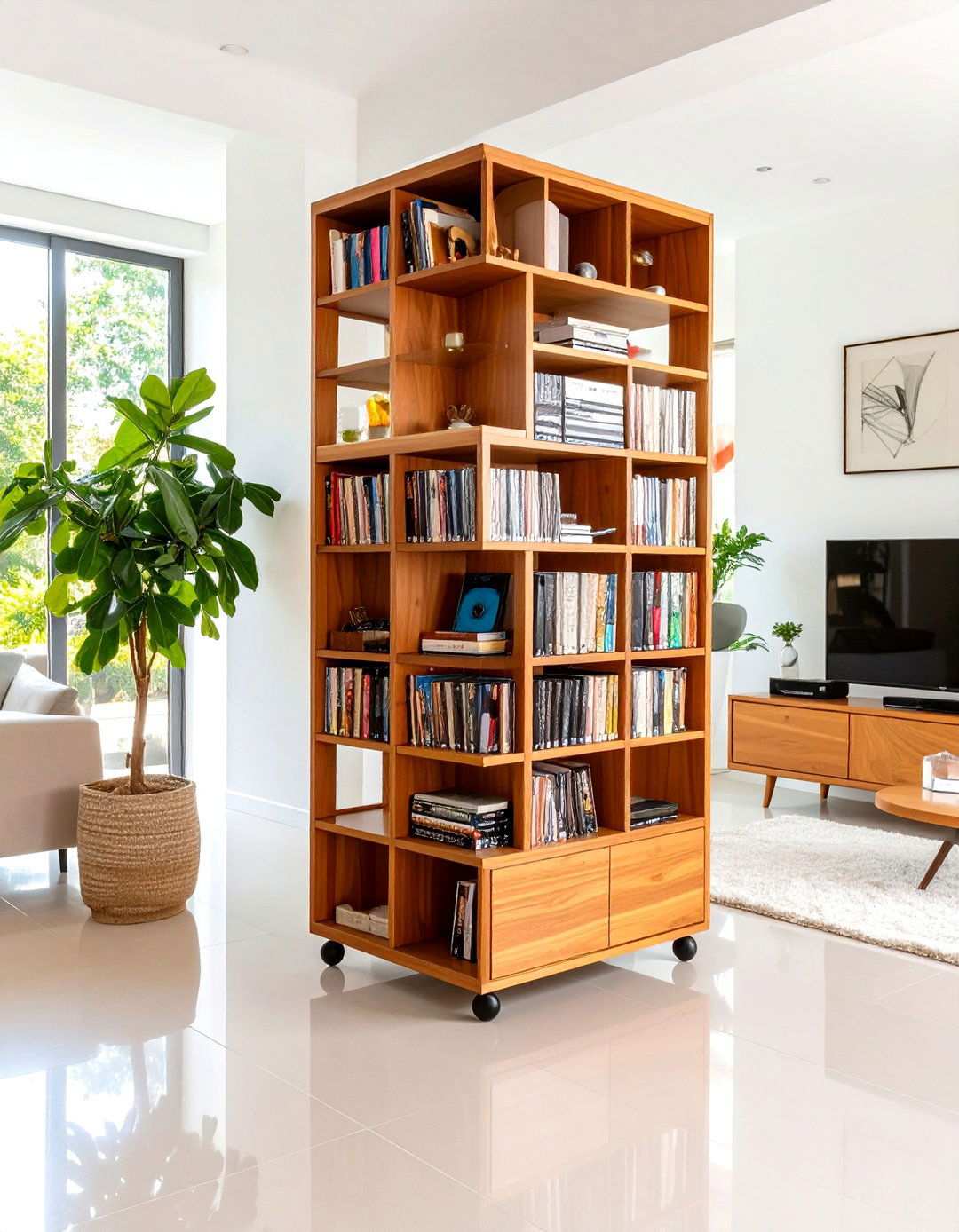 Rotating CD Storage Carousel Systems for Easy Access - 20 Cd Storage Ideas