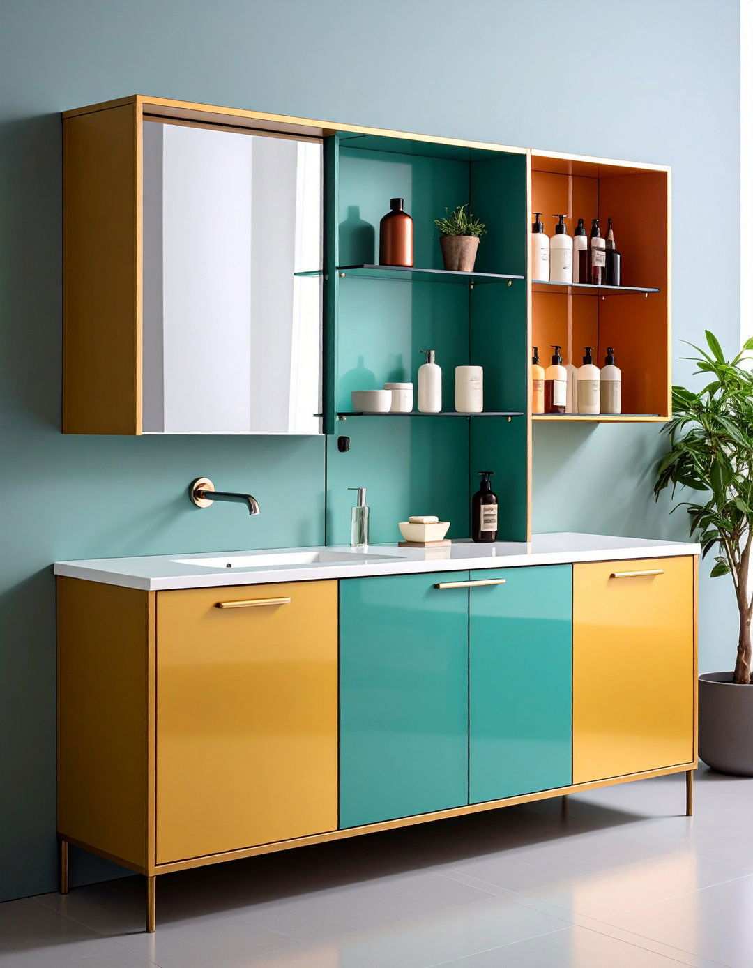 Rust Resistant Aluminum Bathroom Cabinet for Humid Climates - 20 Bathroom Cabinet Ideas