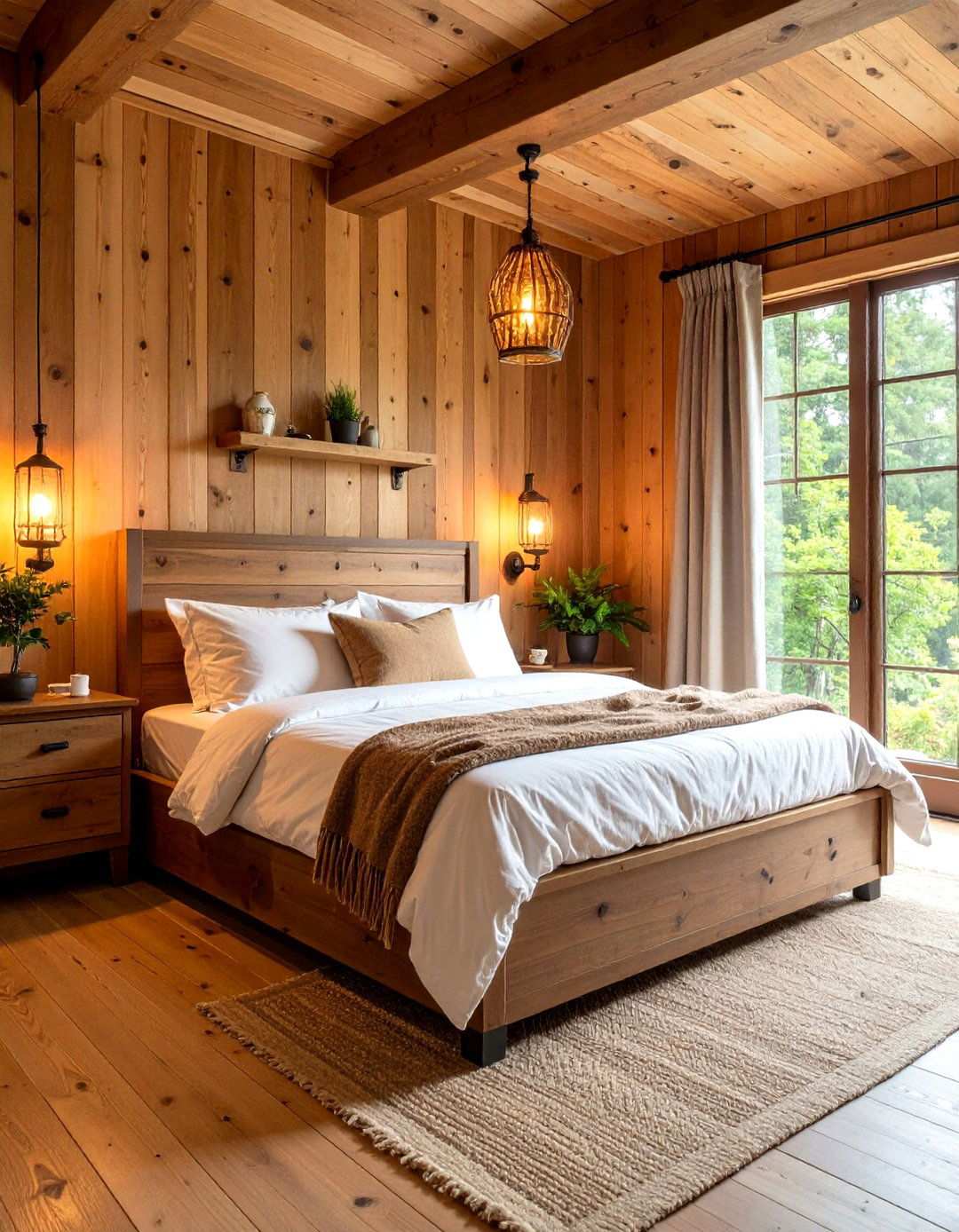 Rustic Cabin Bed Nook in Reclaimed Wood - 20 Bed Nook Ideas