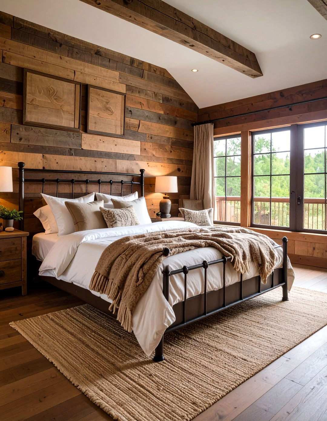Rustic Cabin Vibes Root the Black and Brown Bedroom in Nature - 20 Black and Brown Bedroom Ideas