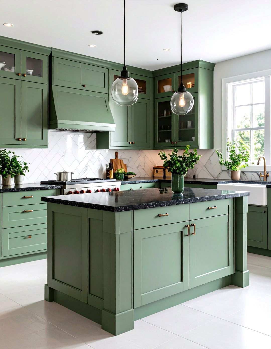 Sage Green Serenity - 20 Black Granite Countertops Kitchen Ideas
