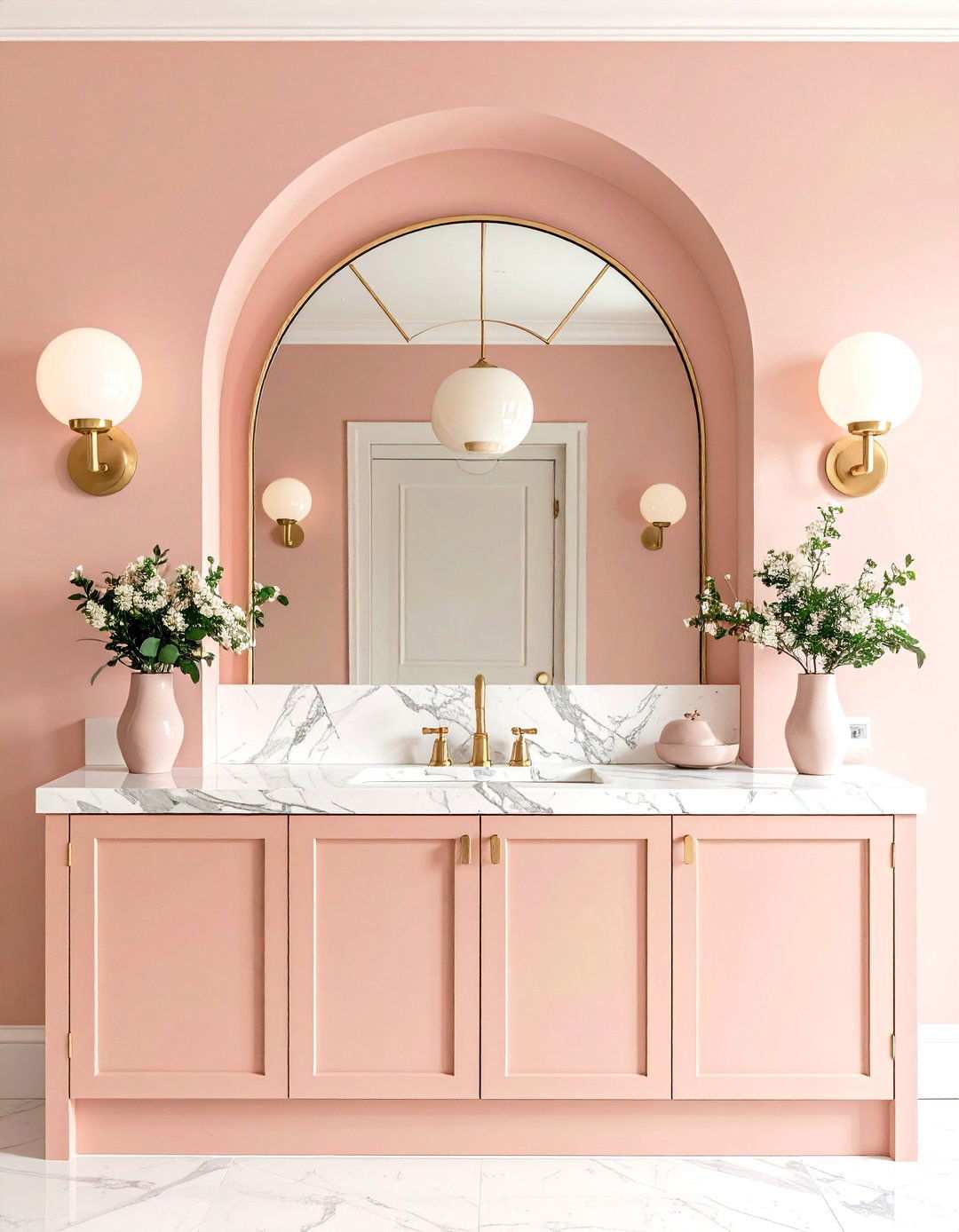 Scalloped and Curved Architectural Details - 20 Art Deco Bathroom Ideas
