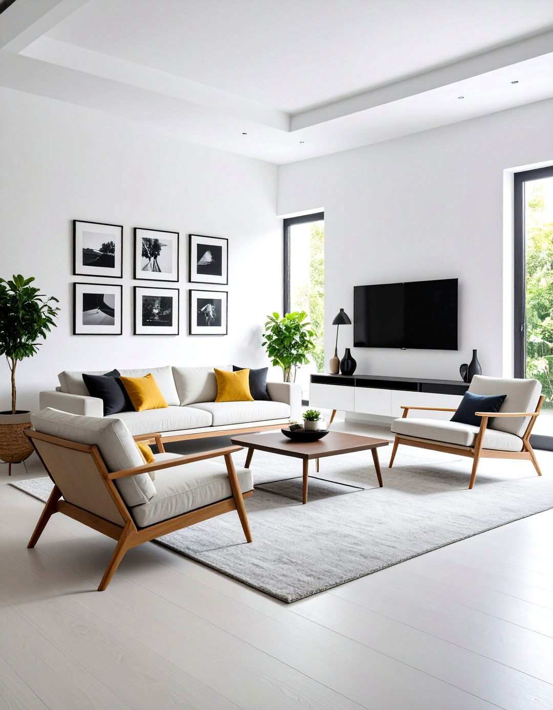 Scandinavian Simplicity Calms the Living Room - 20 Black and White Living Room Ideas