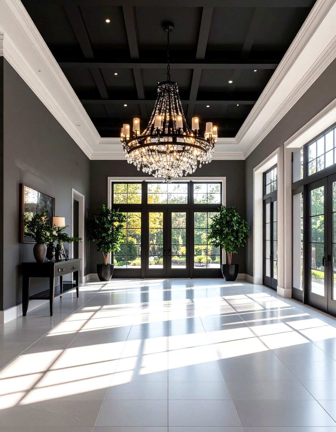 Sculptural Lighting as Art - 20 Black Ceiling With Grey Walls