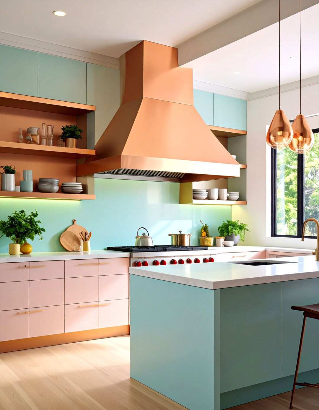 Sculptural Range Hood Focal Point Kitchen - 20 70s Kitchen Ideas