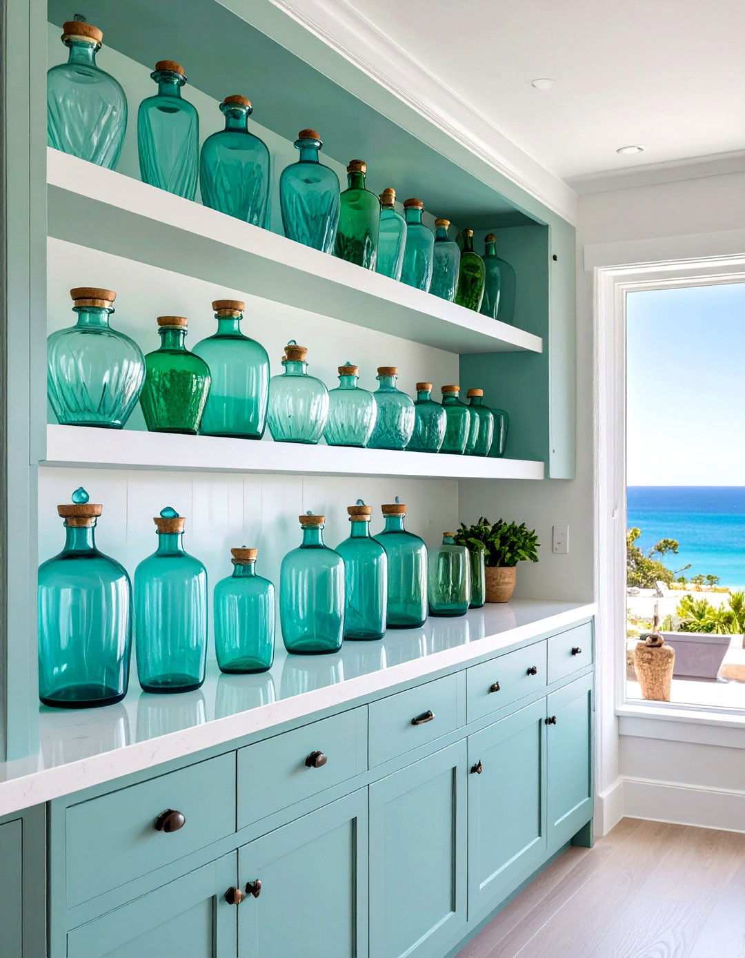 Sea Glass Accents Add Sparkle to Beach House Decor - 20 Beach House Decor Ideas